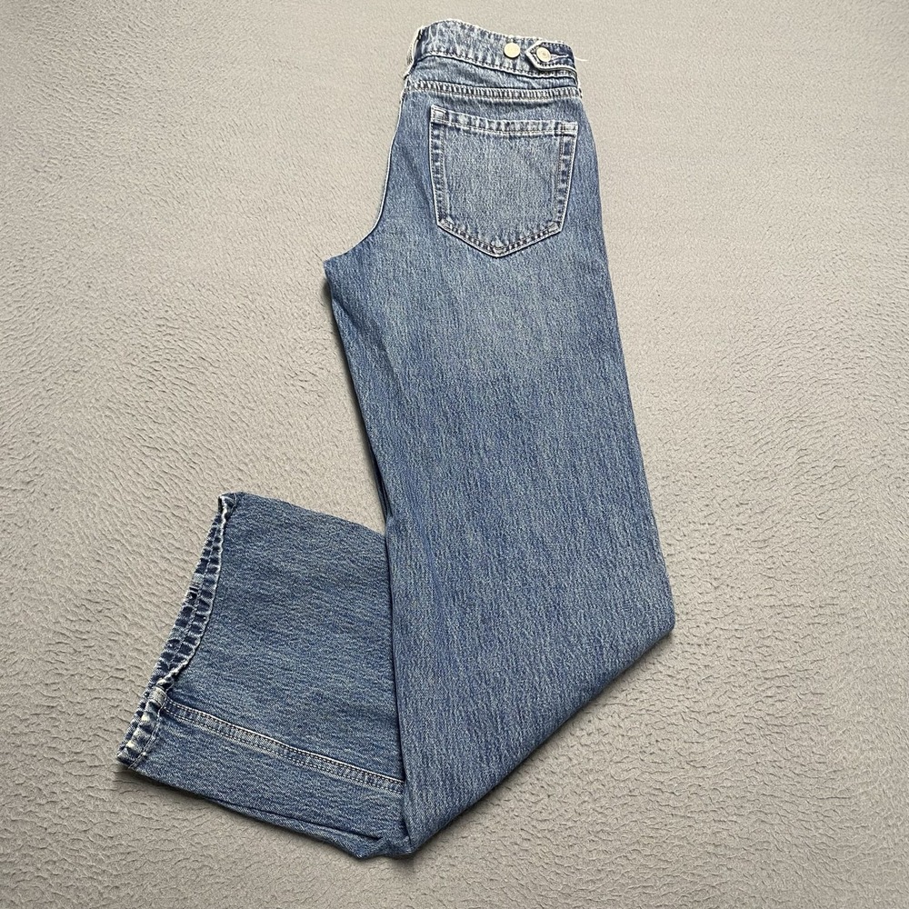 Hollister Jeans Womens 000R Medium Wash Low Rise Baggy Wide Leg Stretch Denim